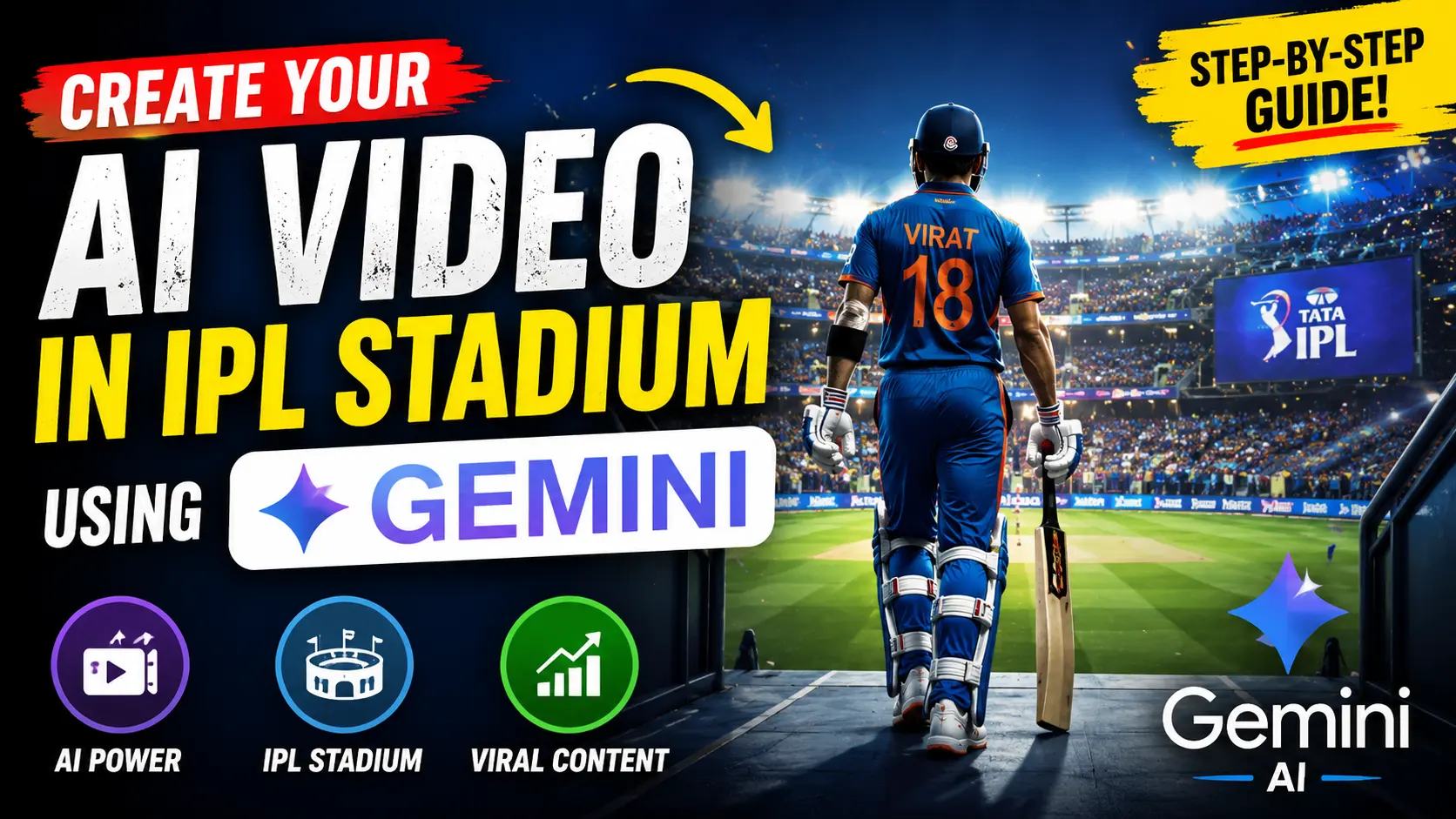 Create AI Video in IPL Stadium for Free Using Gemini